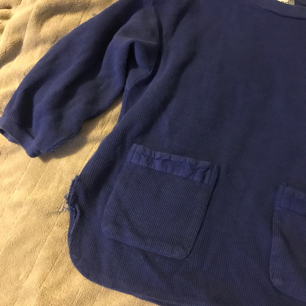 Vintage knitted blue pocket sweaterπΉ90sβ¨ 80sβ¨S/M - Picture 6 of 6